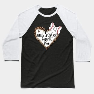 Baseball Little Sister Biggest Fan   Sister Baseball Heart Baseball T-Shirt